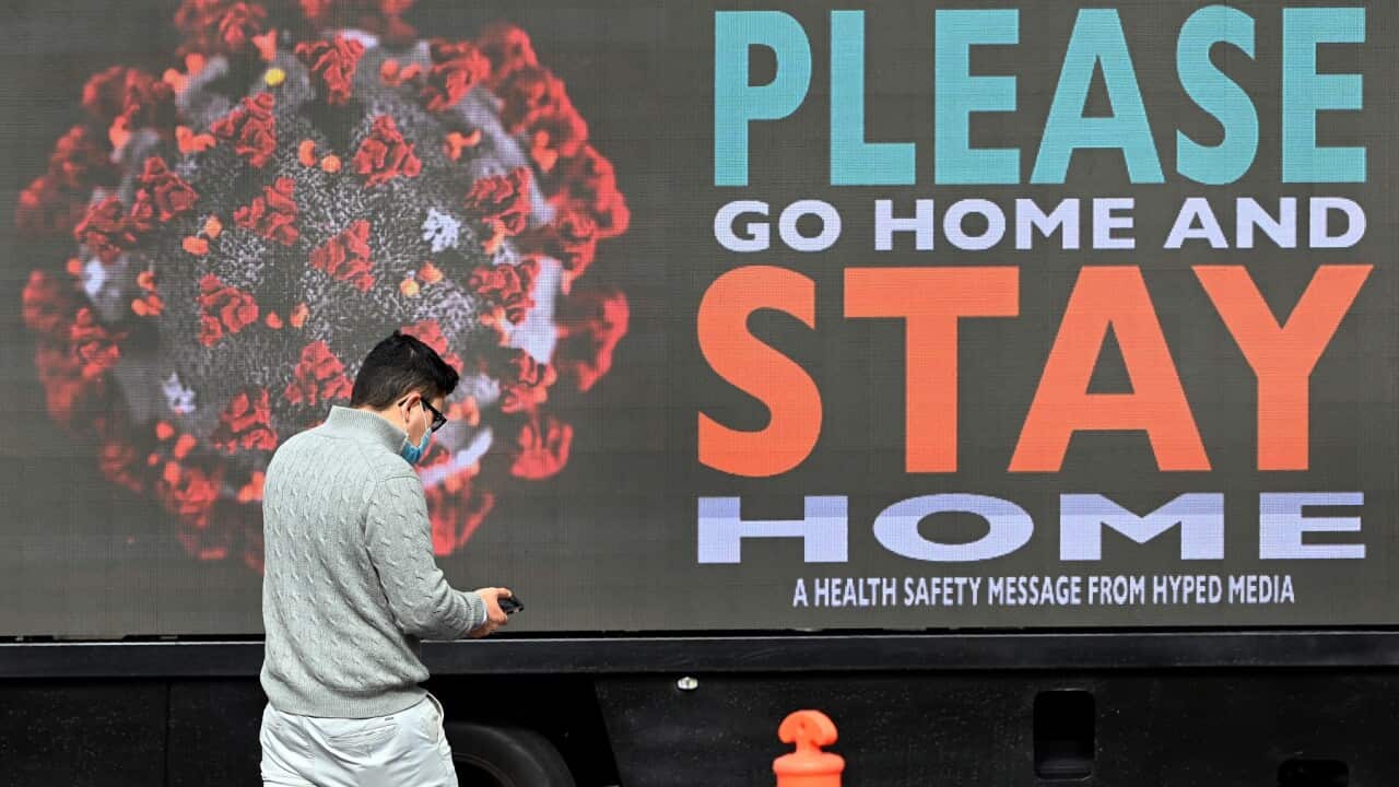 Please Go Home And Stay Home sign (Getty)