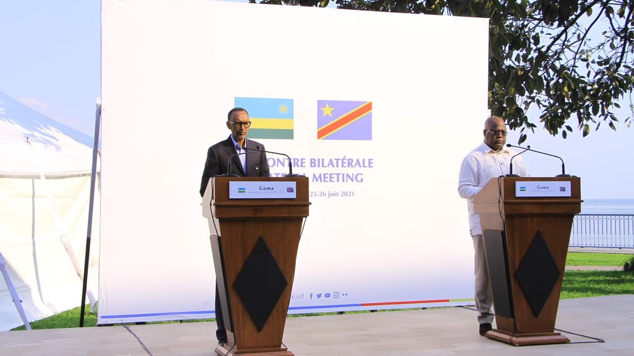 DR CONGO-GOMA-PRESIDENT-RWANDA-PRESIDENT-MEETING