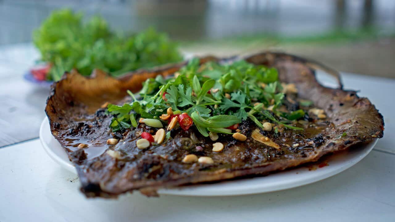 Stingray chargrilled in lemongrass and chilli