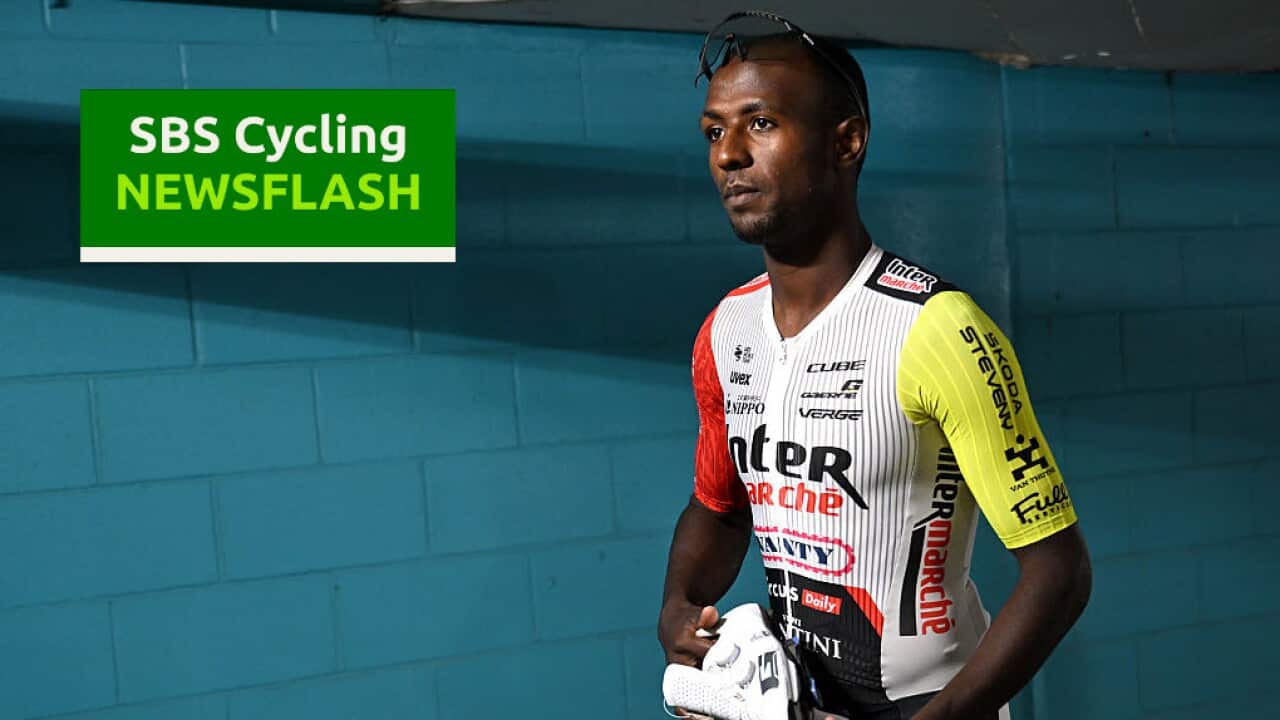 QUEBEC CITY, QUEBEC - SEPTEMBER 10: Biniam Girmay of Eritrea and Team Intermarche - Wanty during the training prior to the 14th Grand Prix Cycliste de Quebec & Montreal 2025 / #UCIWT / on September 10, 2025 in Quebec City, Quebec. (Photo by Szymon Gruchalski/Getty Images)