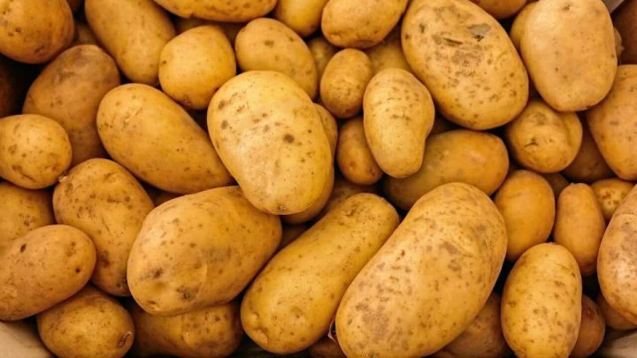 Raw potatoes
