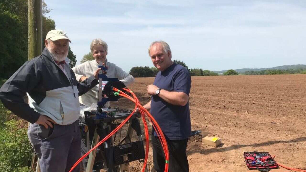 Residents working on the broadband project