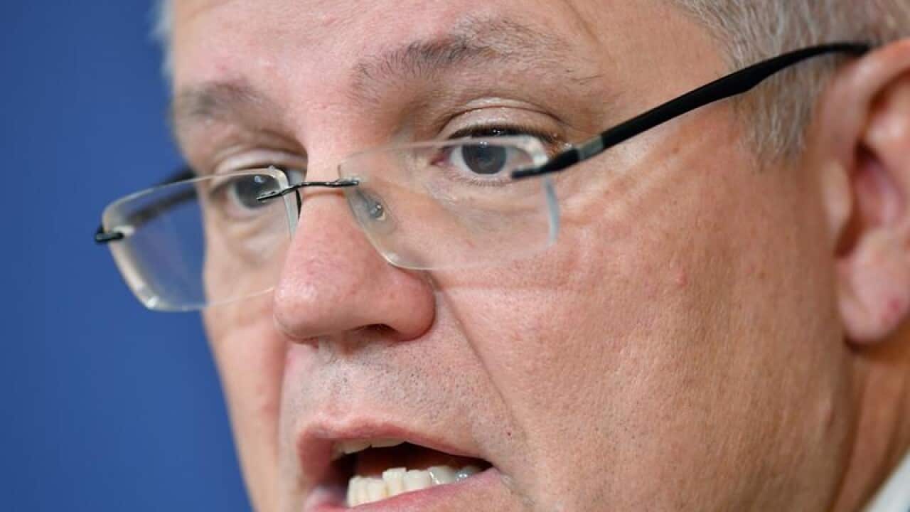 Treasurer Scott Morrison speaks.