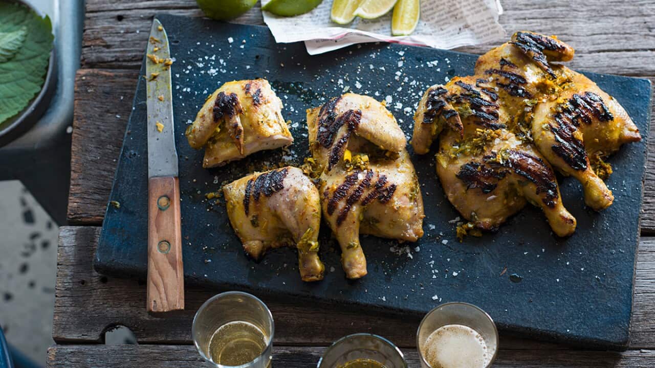 Chargrilled lemongrass and ginger spatchcock