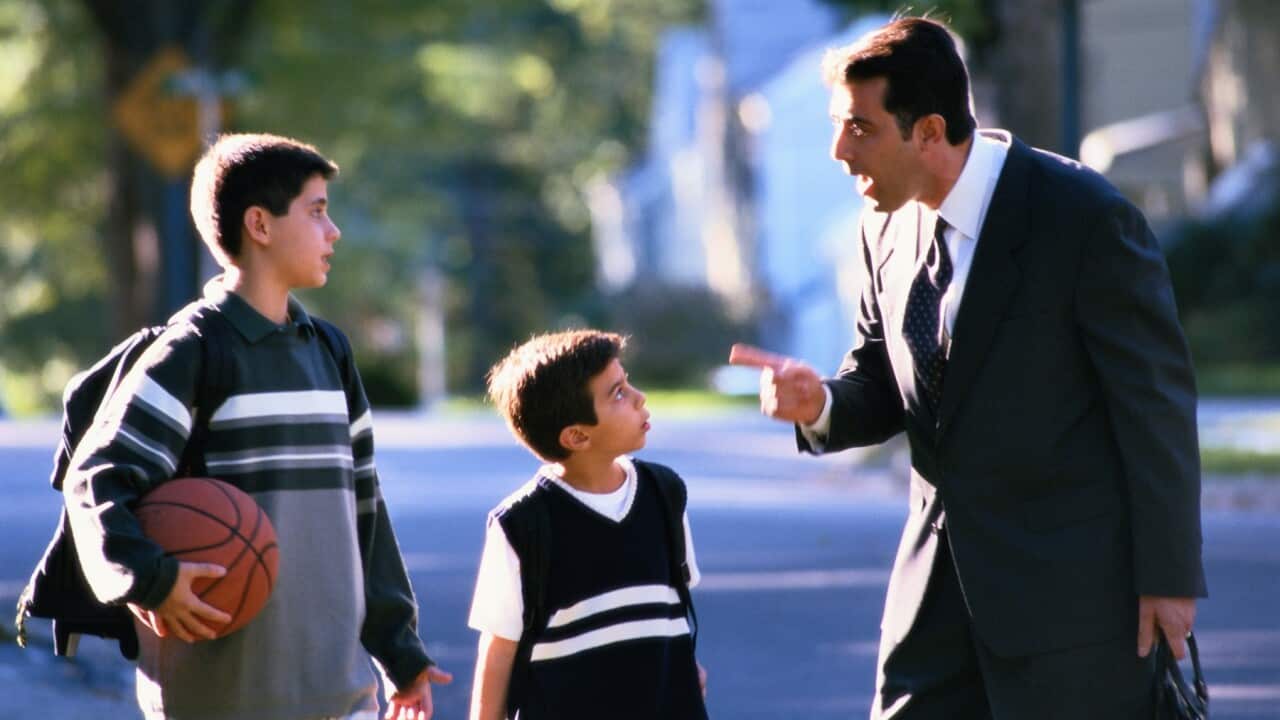 Father Scolding His Two Sons