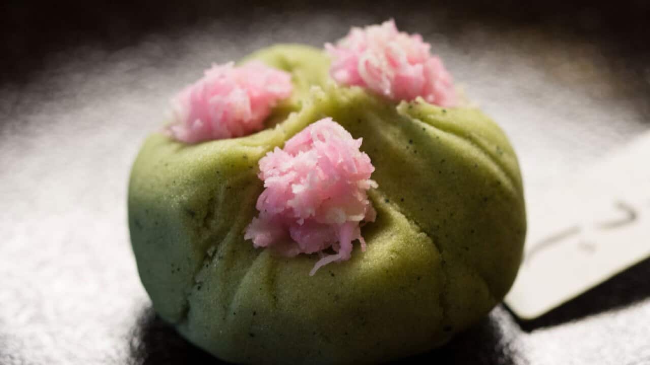 Wagashi sweet white bean paste (shiroan) SBS Food