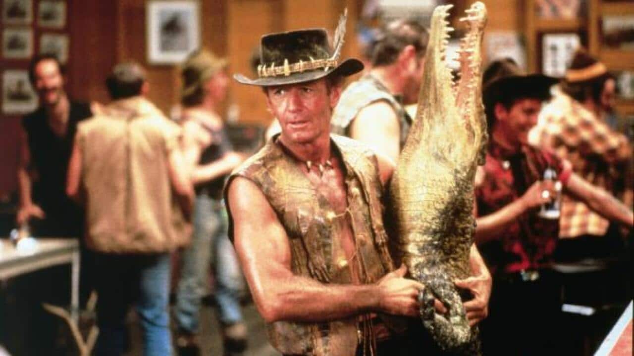 A scene from the 1986 film Crocodile Dundee