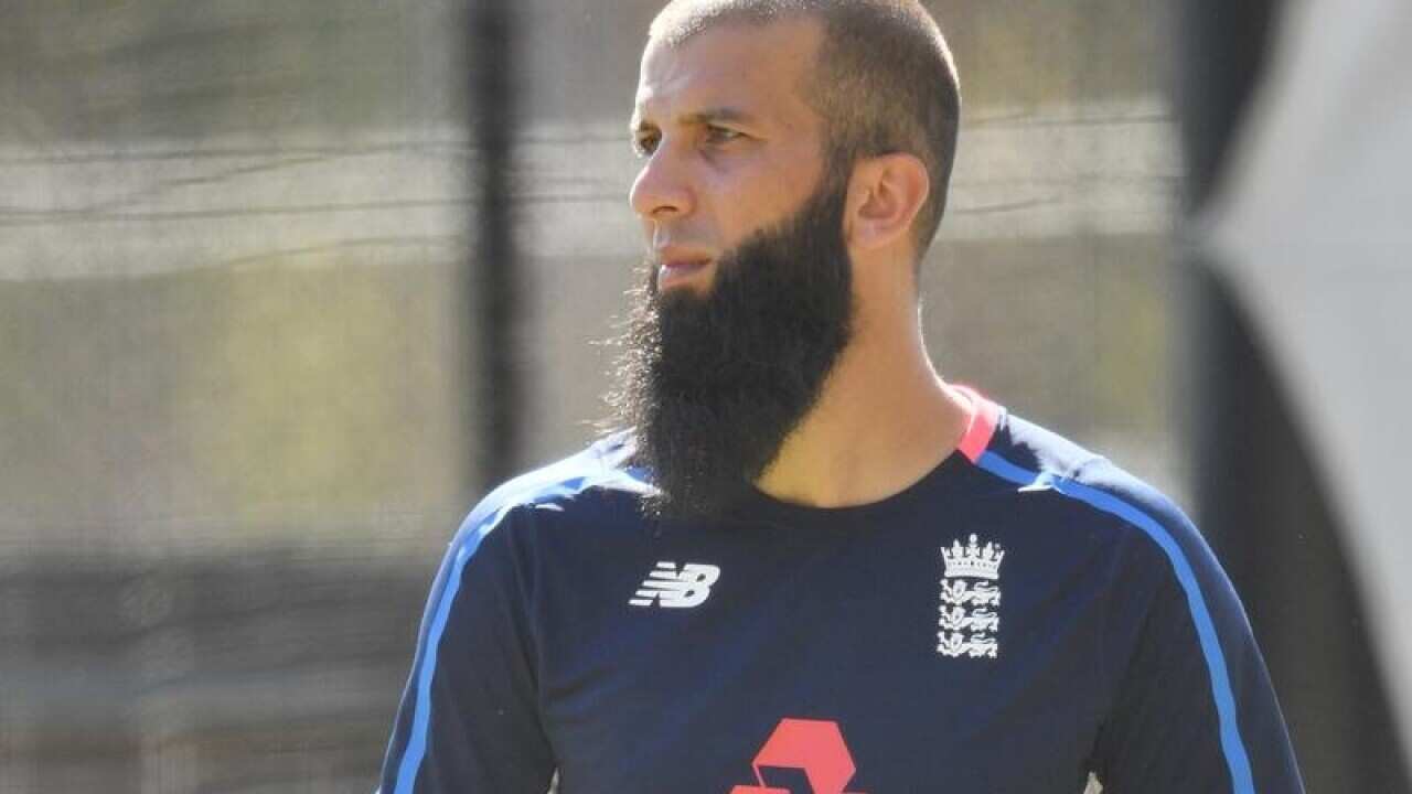 England's Moeen Ali during a training session