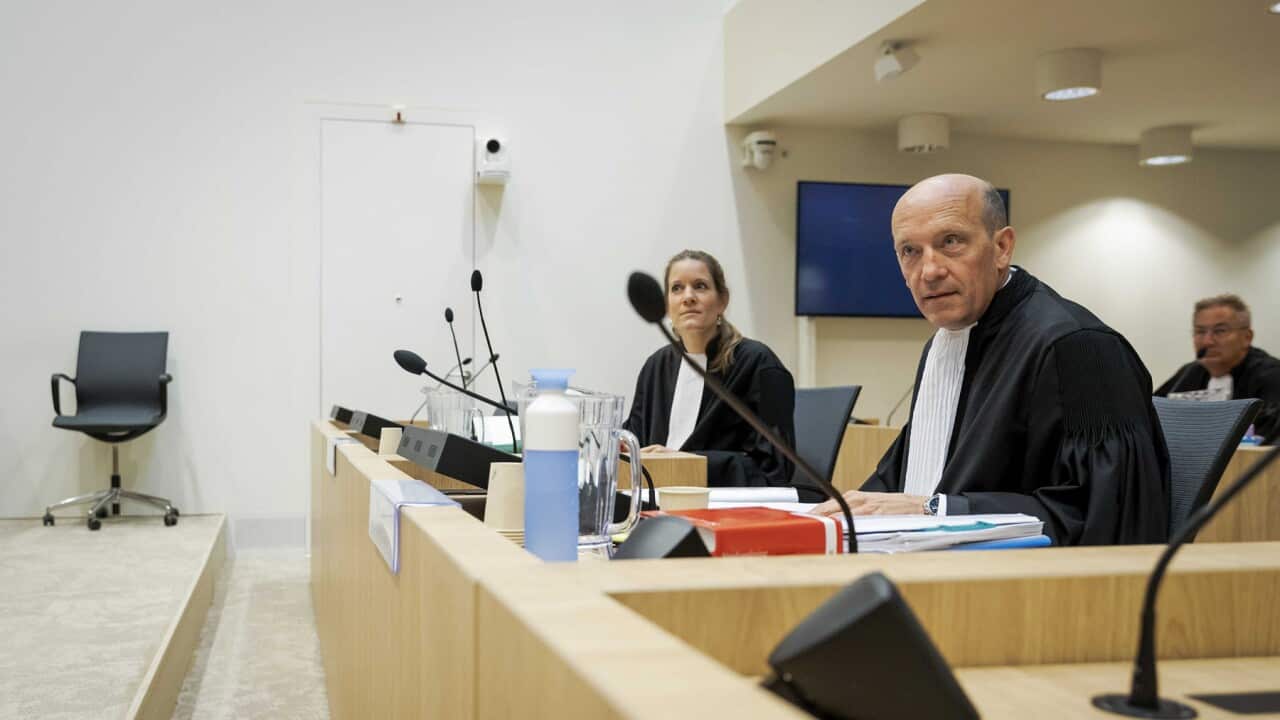 The court room for the Netherlands trial