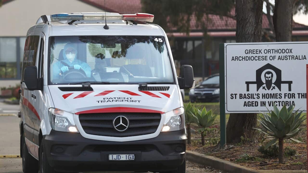 Ambulance at St Basil's aged care in Melbourne