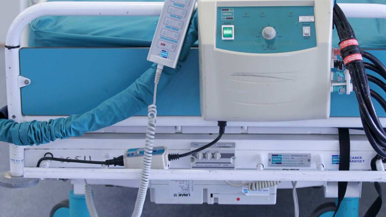 A hospital bed