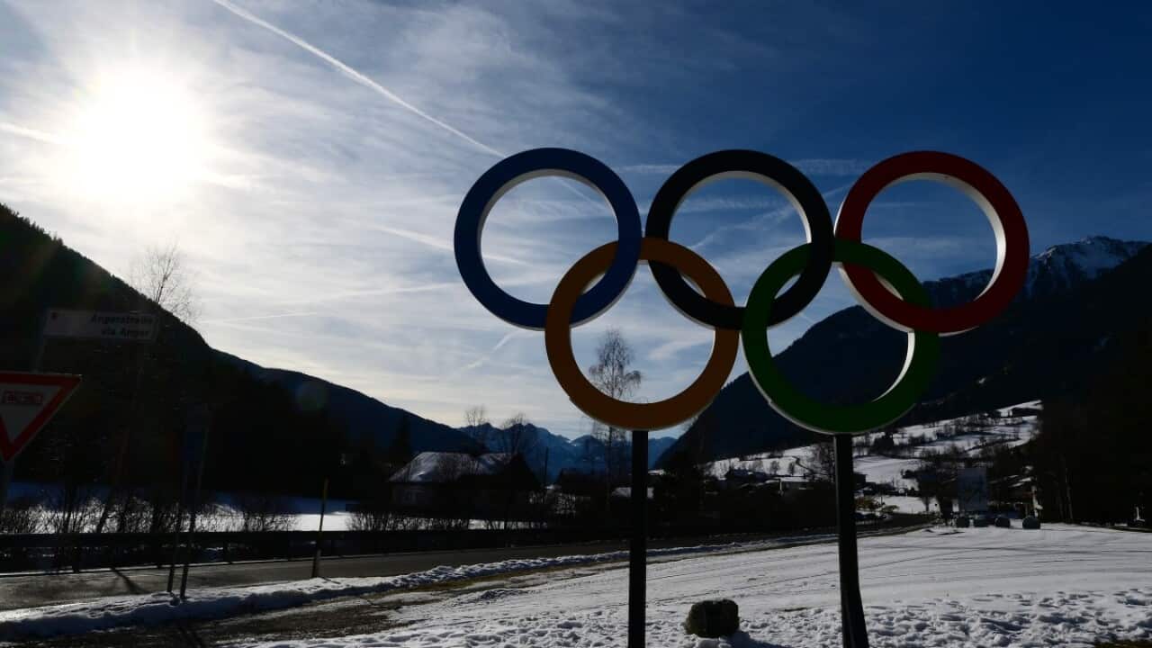 ITALY-OLY-2026-MILANO-CORTINA-BIATHLON-RINGS/AFP
