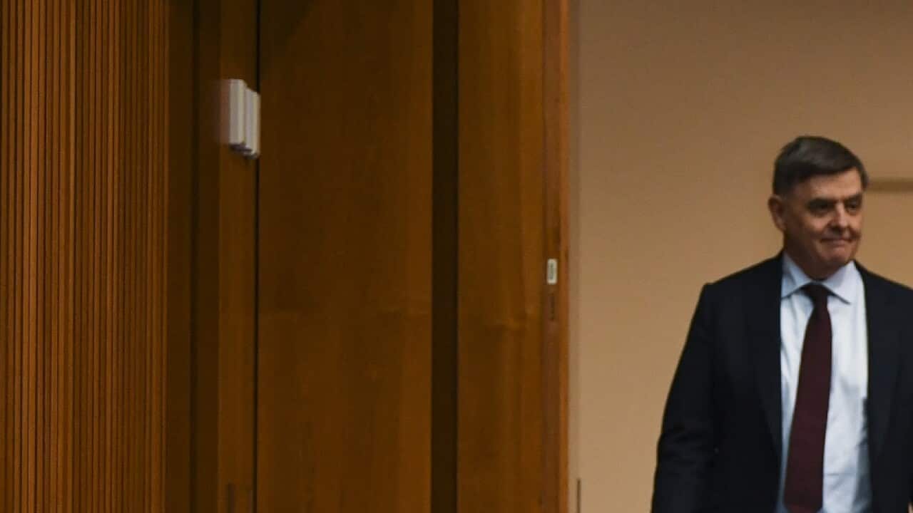 Australian Prime Minister Scott Morrison arrives to speak to the media during a press conference at Parliament House in Canberra, Friday, June 12, 2020. (AAP Image/Lukas Coch) NO ARCHIVING