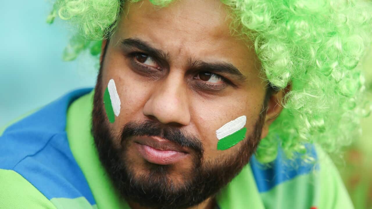 A Pakistani fan looks on prior to the T20 International cricket match between Australia and Pakistan at the SCG in Sydney, Sunday, November 3, 2019.