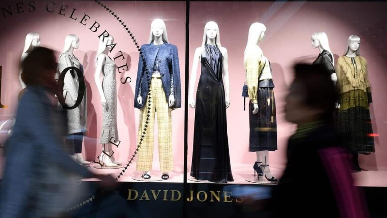 A David Jones store window is seen in Sydney.
