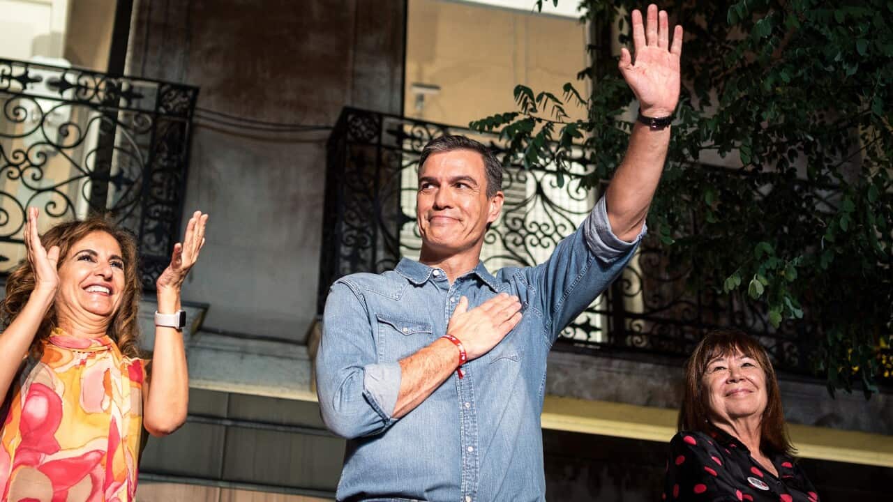 Pedro Sanchez celebrates the results of the election night in Madrid - 23 Jul 2023