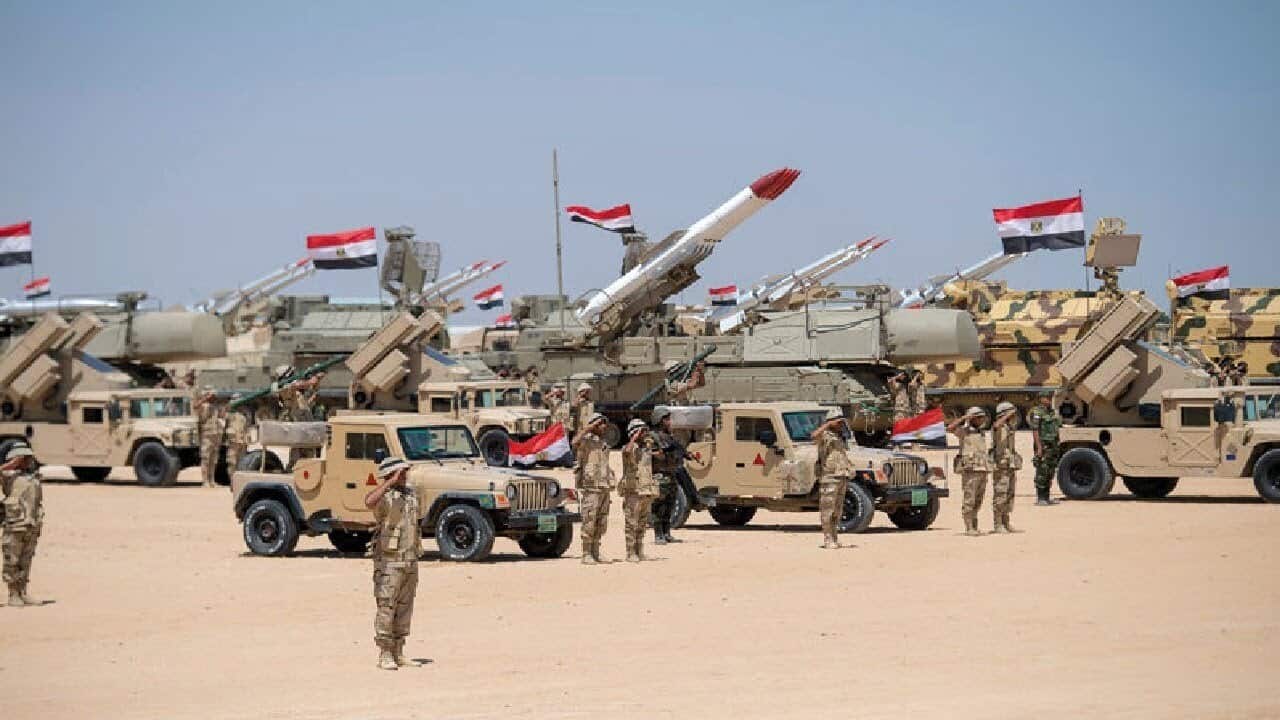 Egyptian Army stationed in a military base