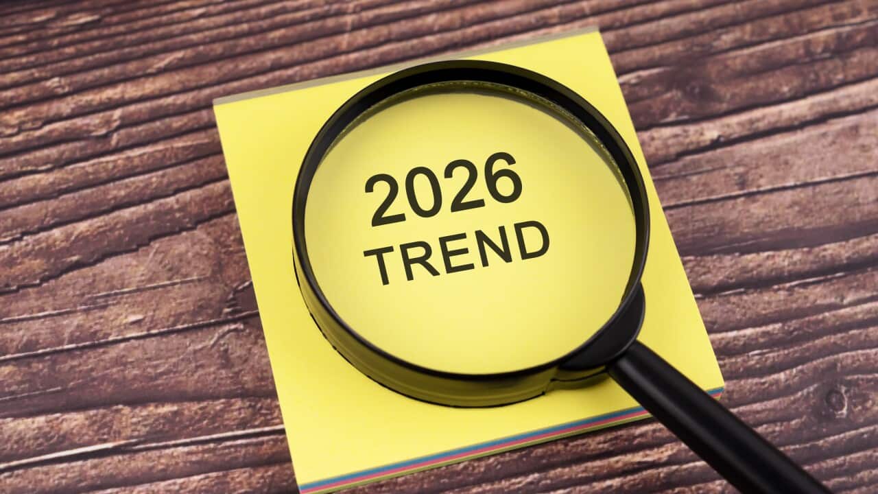Magnifying Glass Focused on 2026 Trend Text