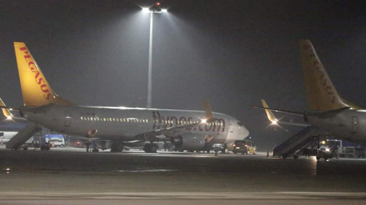 Pegasus Airlines planes at the Sabiha Gokcen airport in Istanbul