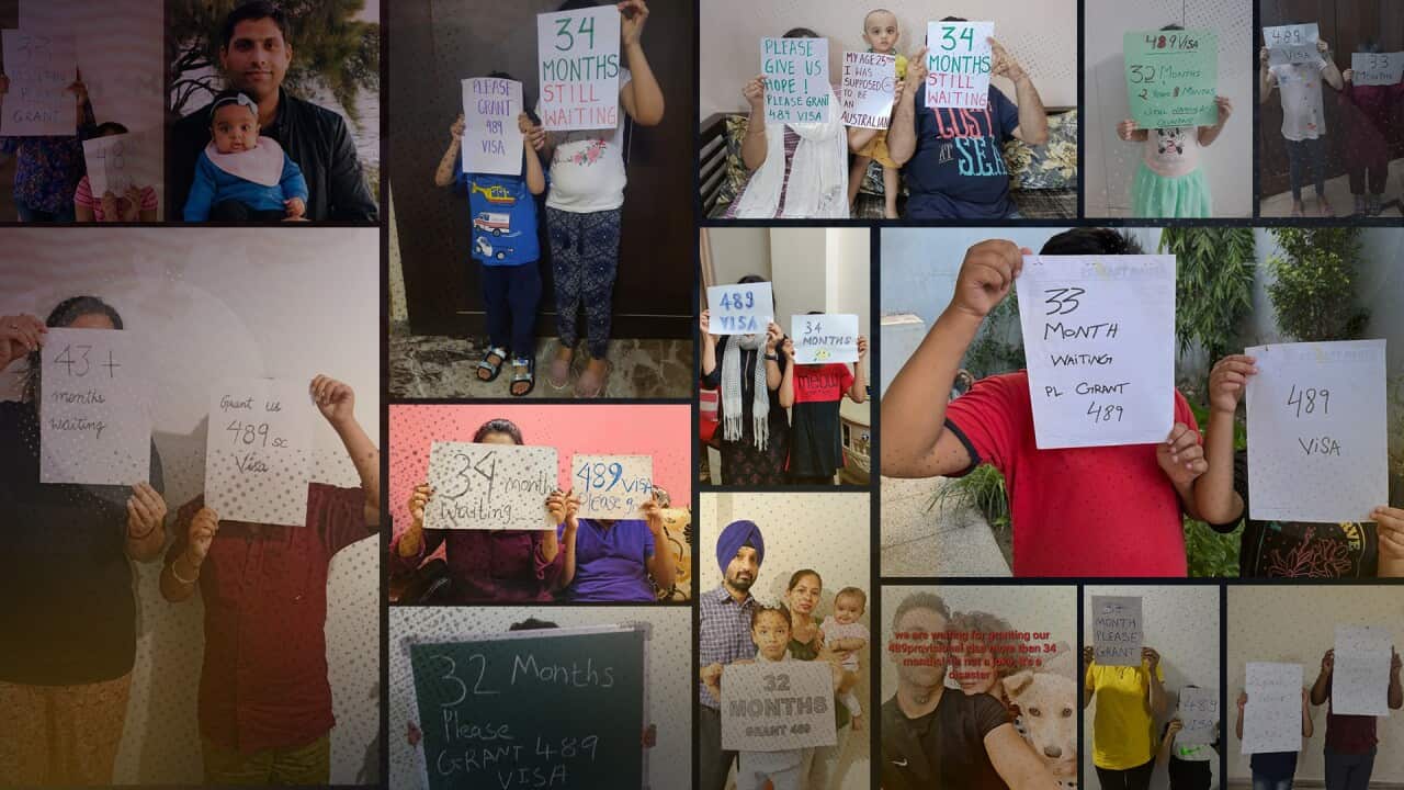 Kids holding up signs saying 34 months.