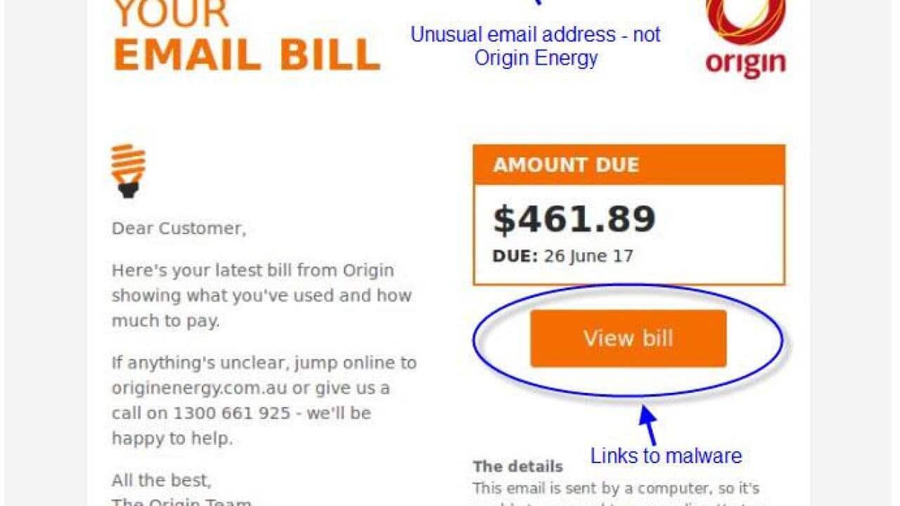 Scam Alert! Don't let fake Origin Energy bill shock you