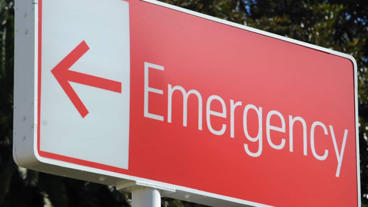 An emergency department sign