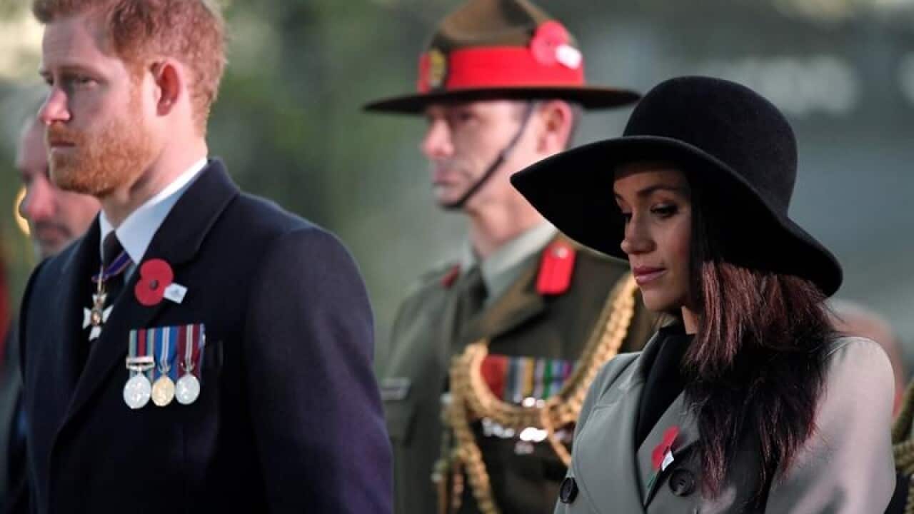 Britain's Prince Harry and his fiancee Meghan Markle