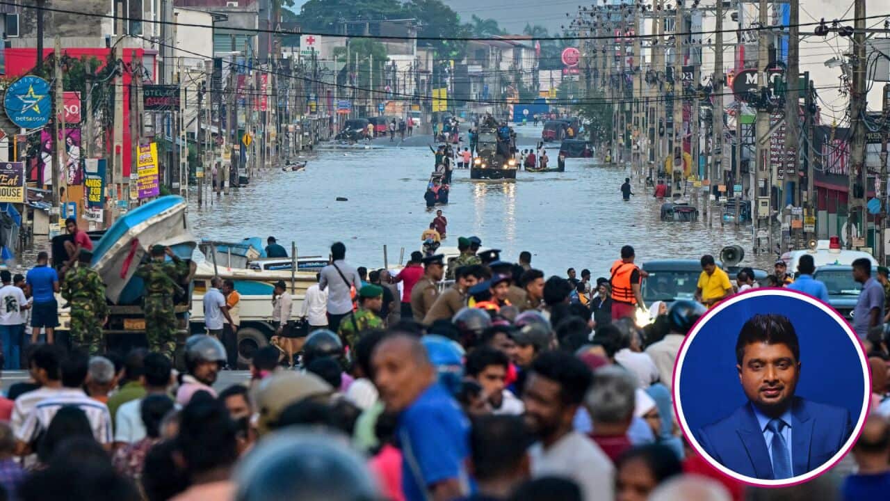 SBS Sinhala Manoj Udatiyawala Sri Lanka floods Ishara Kodikara.jpg