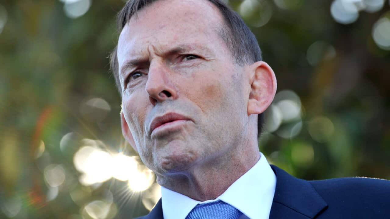 Tony Abbott speaks at a press conference.
