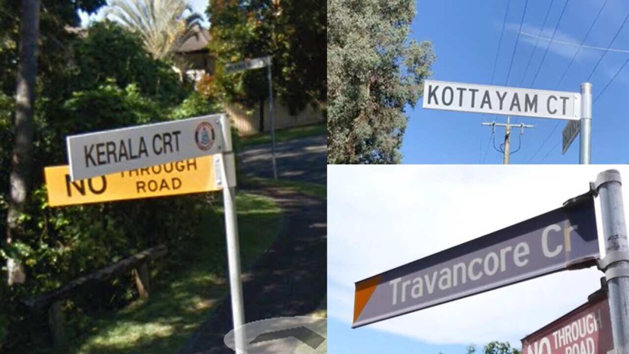 Kerala street names in Australia