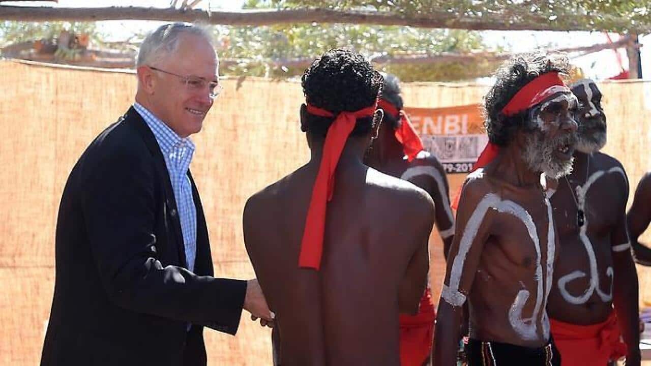 File image of PM Turnbull with member of Indigenous communities. (AAP)