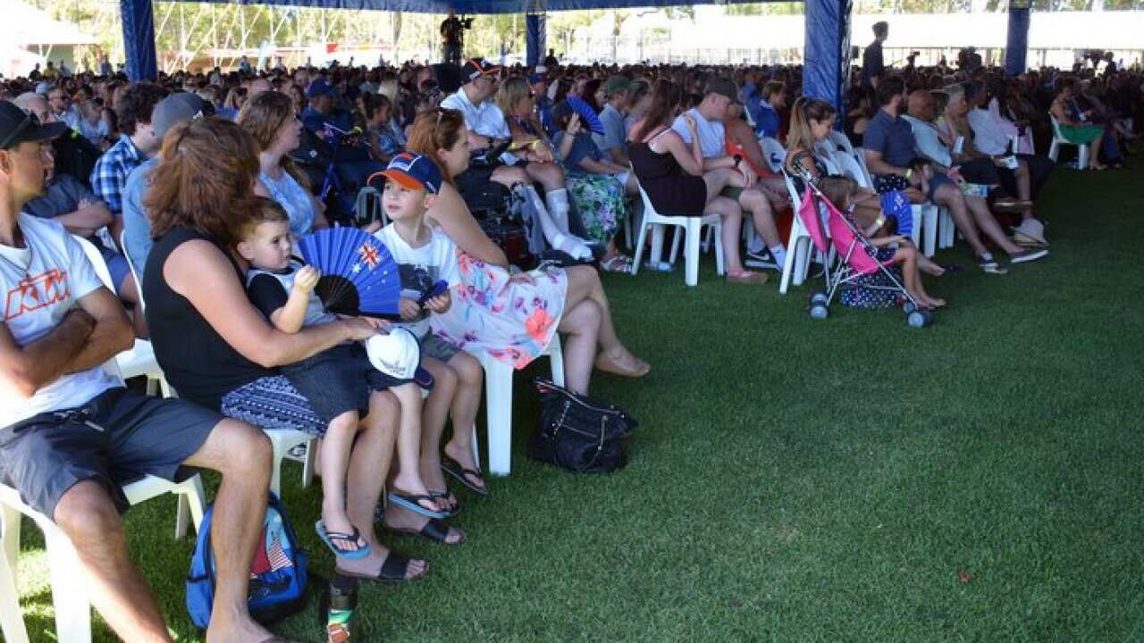 The crowd at an Australia Day citizenship ceremony in Waneroo, Perth, WA