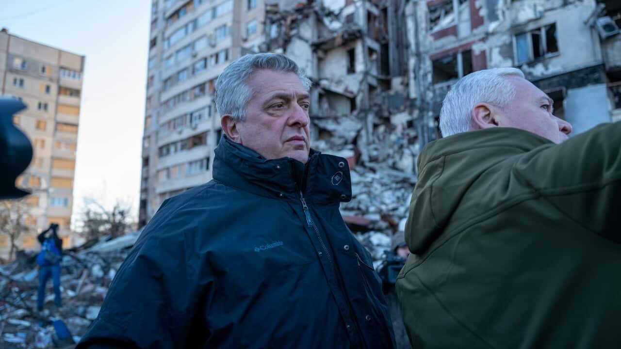 Filippo Grandi, the UN High Commissioner for Refugees, tours Kharkiv, Ukraine