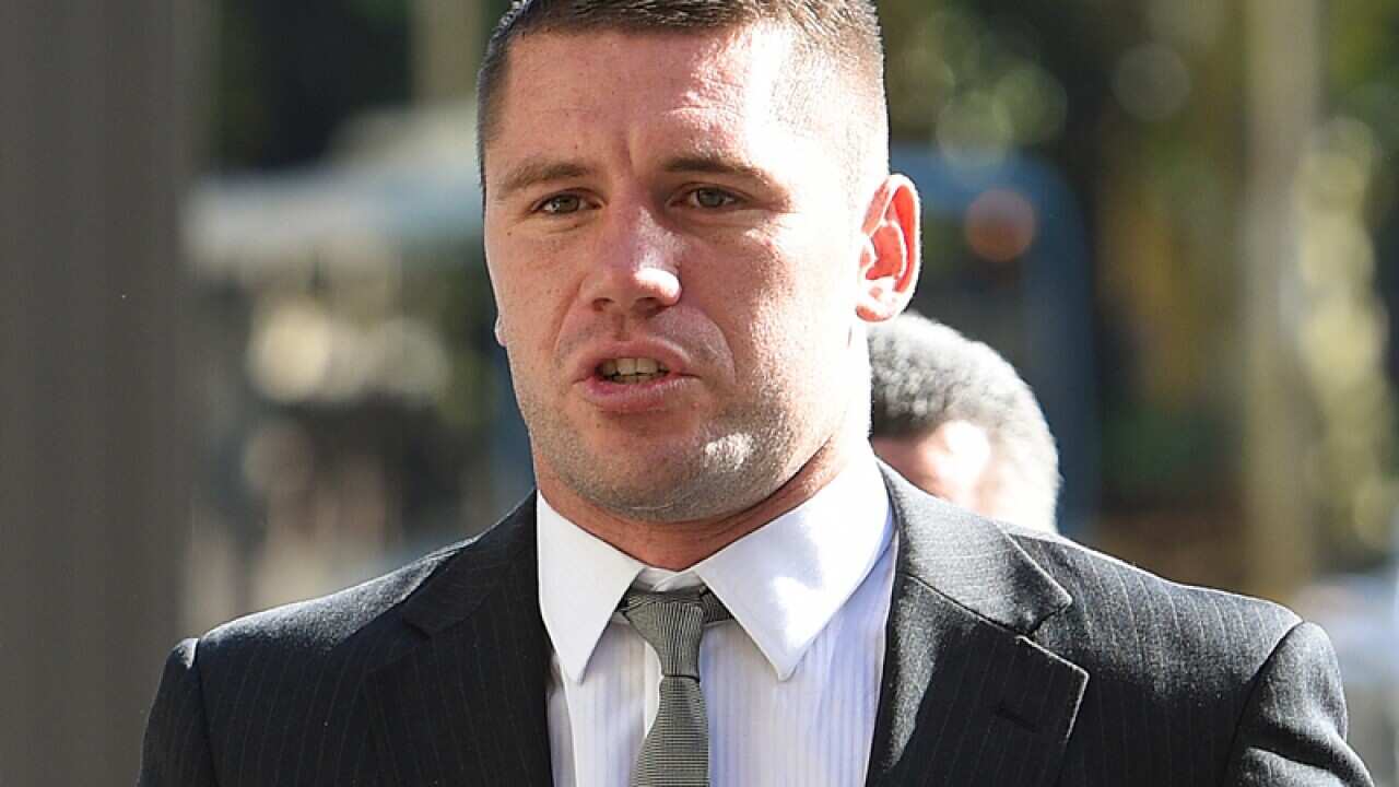 Shaun Kenny-Dowall arrives at the Downing Centre Local Court