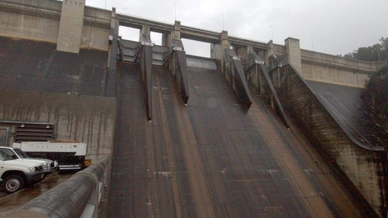 The spillway of Warragamba Dam.