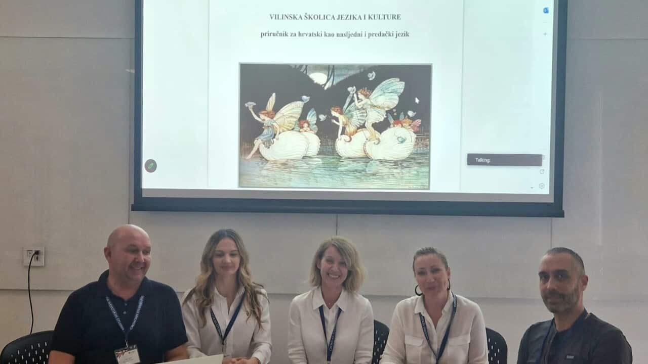 "Vilinska školica jezika i kulture - priručnik za hrvatski kao nasljedni i predački jezik" - autori Katarina Ivon, Donata Vidaković Samaržija, Slavica Vrsaljko, Tomislav Košta, Josip Lasić i Maja Cindrić.