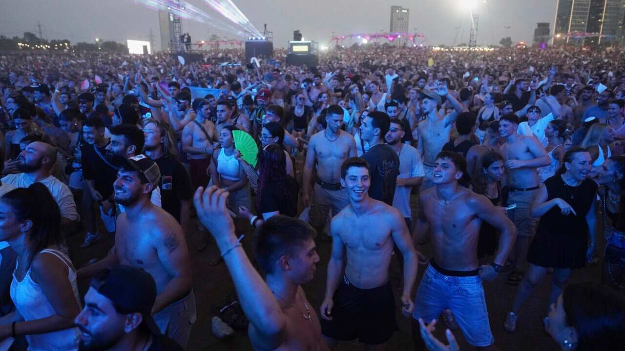 People attending the Nova Healing Concert in Tel Aviv (AAP)