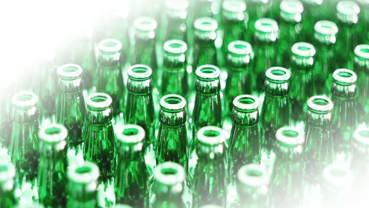 Rows of beer bottles