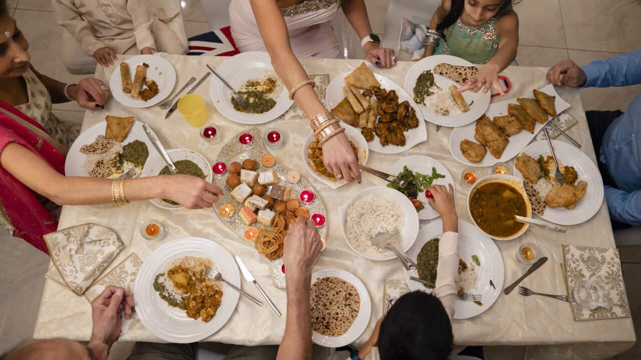 Festive Indian meal for Diwali