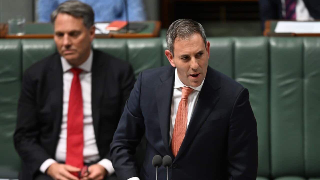 Treasurer Jim Chalmers speaks during Question Time in the House of Representatives at Parliament House in Canberra,