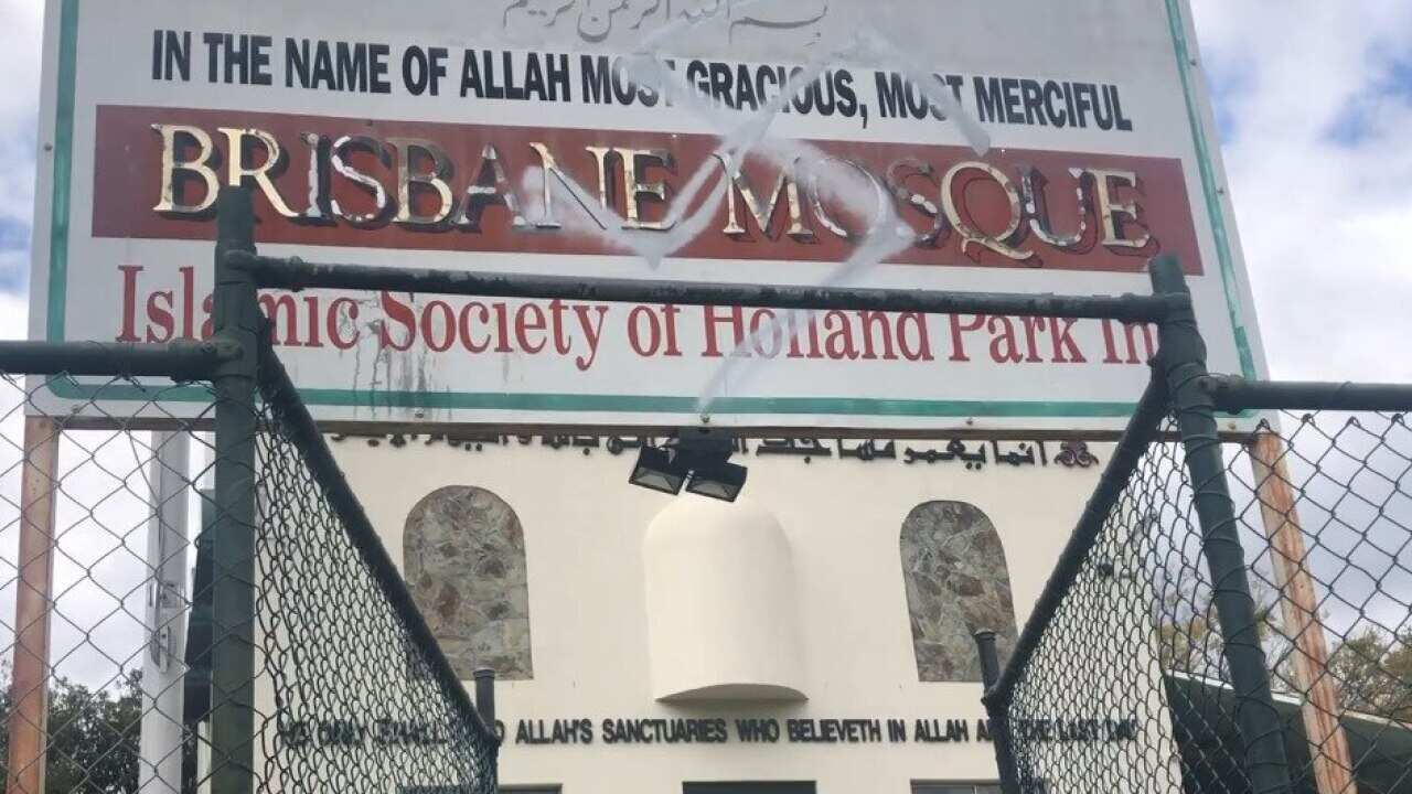 The mosque was vandalised on Tuesday.