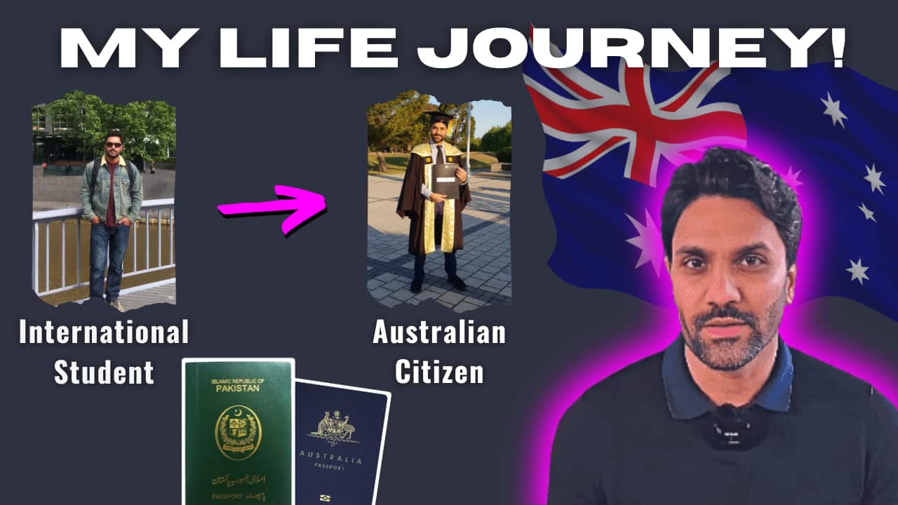 three different pictures of a man and Pakistan and Australian passports