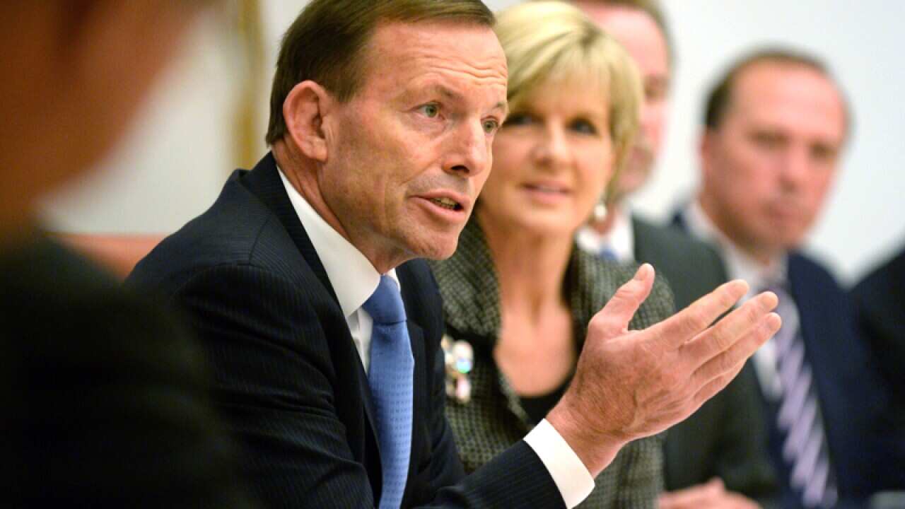 Prime Minister Tony Abbott during a cabinet meeting in Canberra