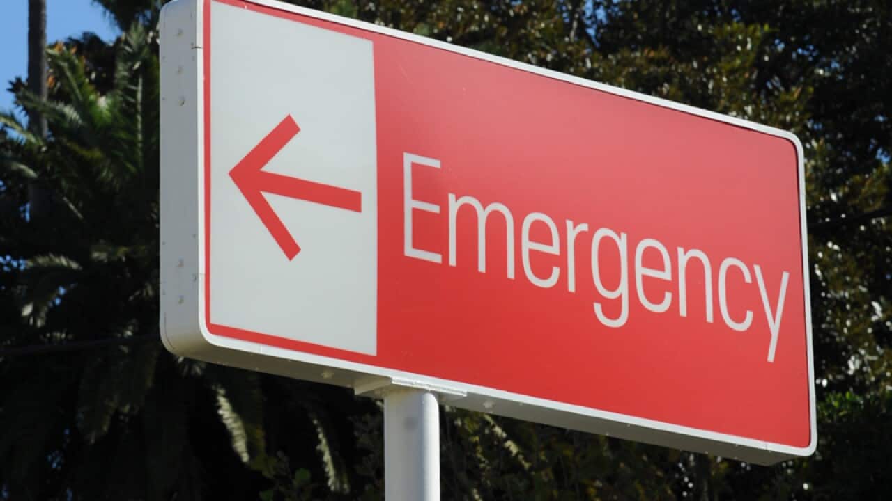 An emergency department sign