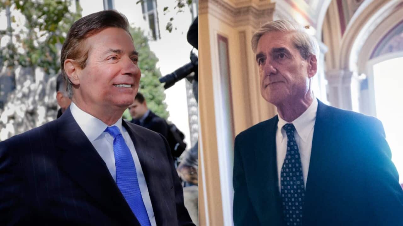 Paul Manafort, Trump's former Campaign chairman (L) and special counsel Robert Mueller (R)
