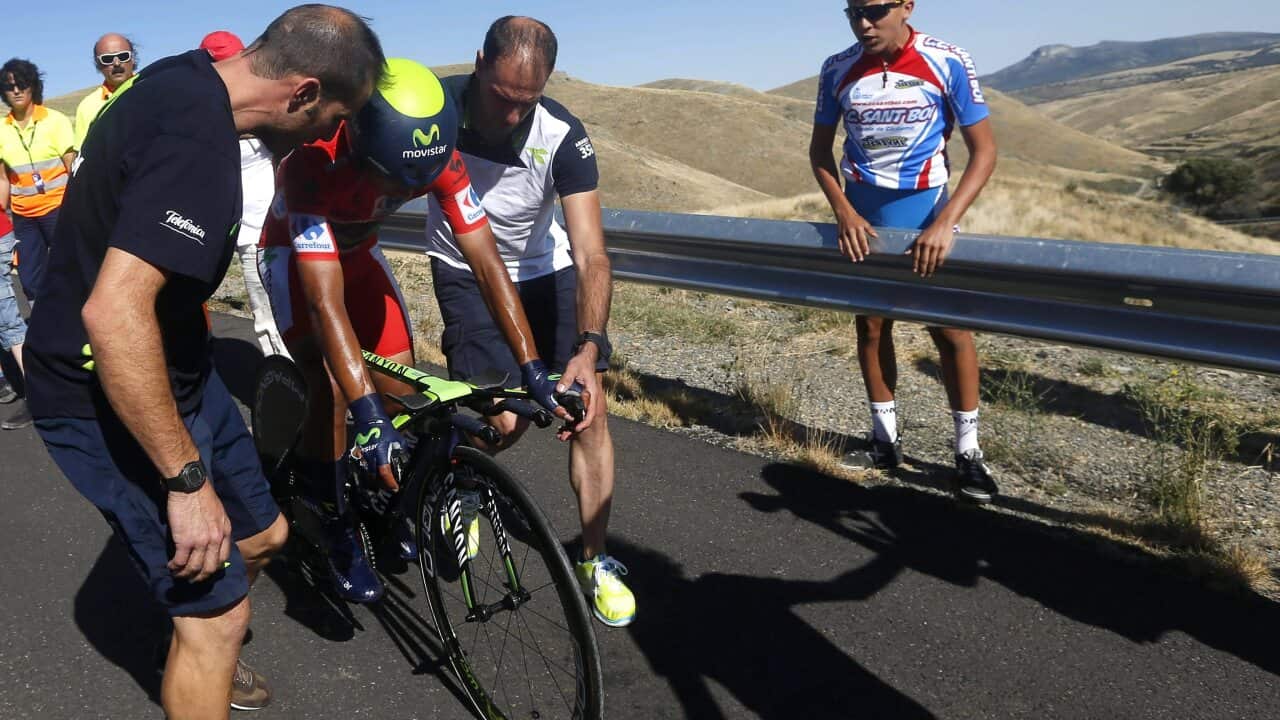 Nairo Quintana in the Vuelta race