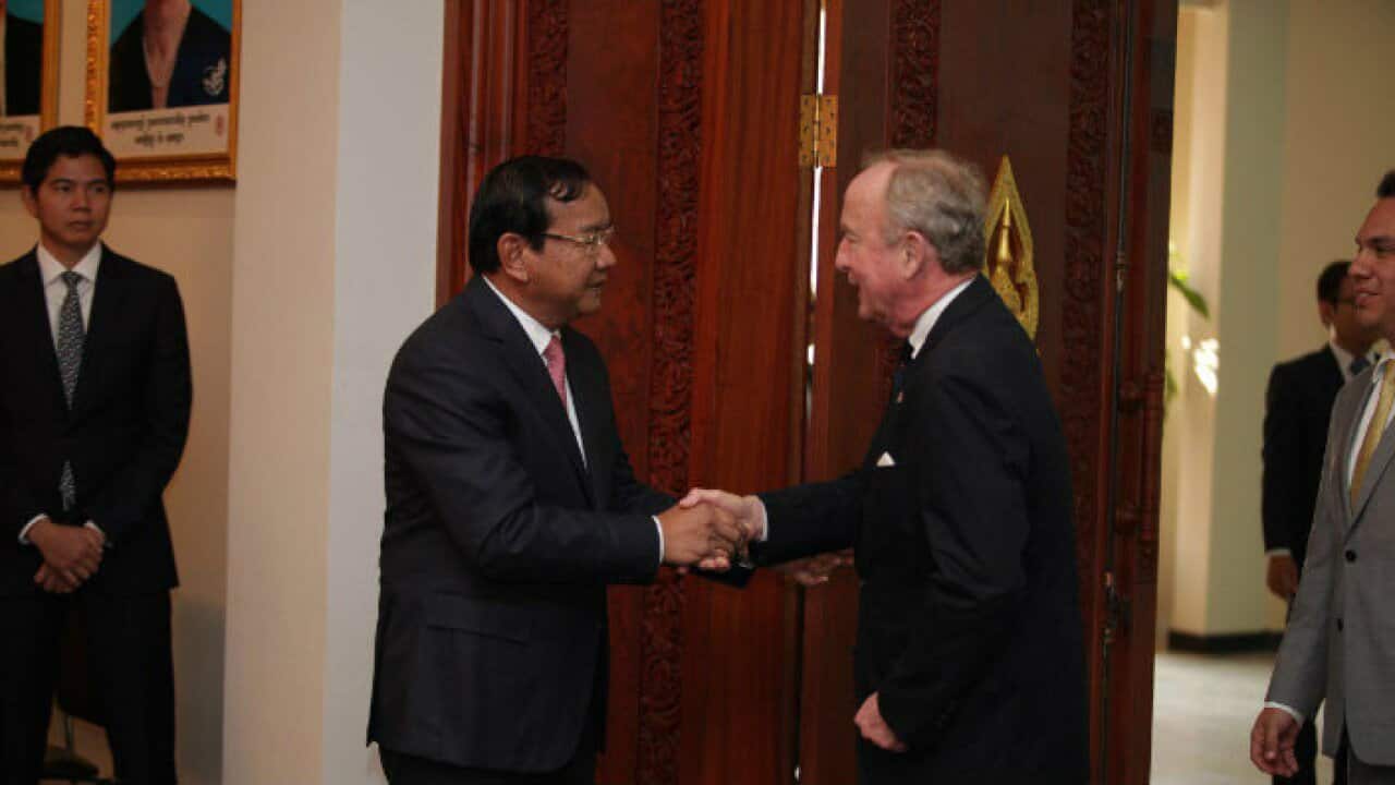 Cambodia Minister of Foreign Affairs, Prak Sakhon and US Representative Rodney Frelinghuysen