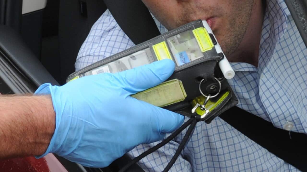 Police perform a random breath test