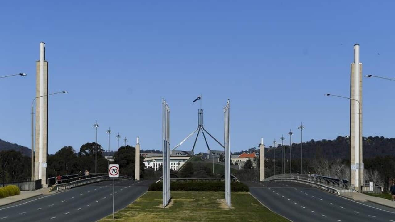 A file image of Commonwealth bridge in Canberra