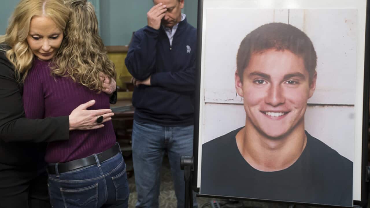 An image of Timothy Piazza during a press conference